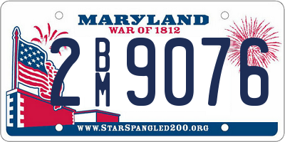 MD license plate 2BM9076