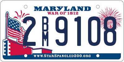 MD license plate 2BM9108