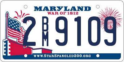 MD license plate 2BM9109