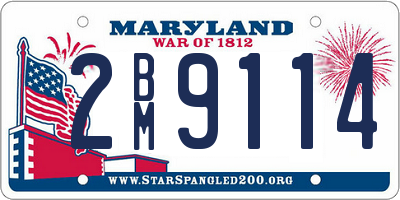 MD license plate 2BM9114