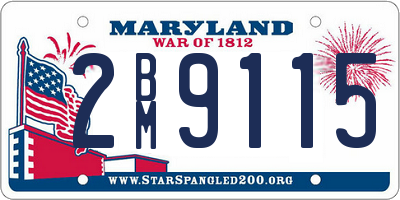 MD license plate 2BM9115