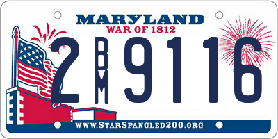 MD license plate 2BM9116
