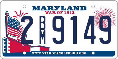 MD license plate 2BM9149
