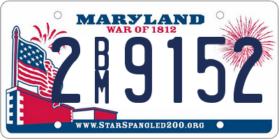 MD license plate 2BM9152