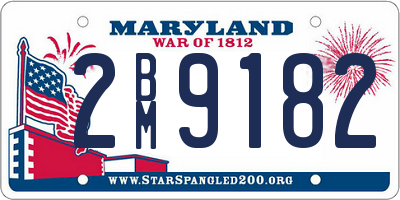 MD license plate 2BM9182