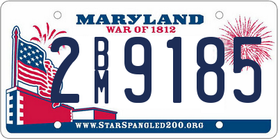 MD license plate 2BM9185
