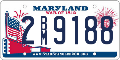 MD license plate 2BM9188
