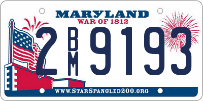 MD license plate 2BM9193