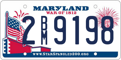 MD license plate 2BM9198