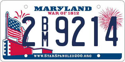 MD license plate 2BM9214