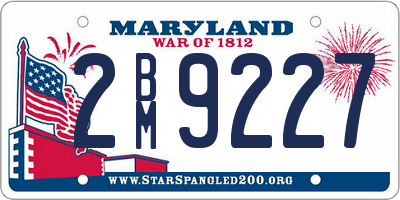 MD license plate 2BM9227