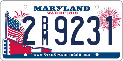 MD license plate 2BM9231