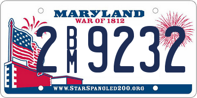 MD license plate 2BM9232
