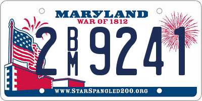 MD license plate 2BM9241