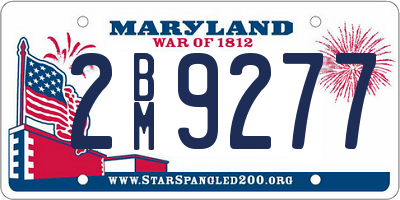 MD license plate 2BM9277