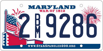 MD license plate 2BM9286