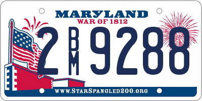 MD license plate 2BM9288