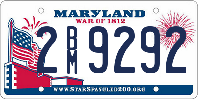 MD license plate 2BM9292
