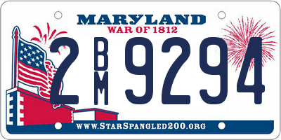 MD license plate 2BM9294
