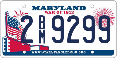 MD license plate 2BM9299