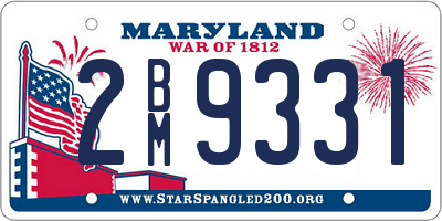 MD license plate 2BM9331