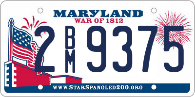 MD license plate 2BM9375