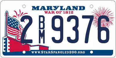 MD license plate 2BM9376