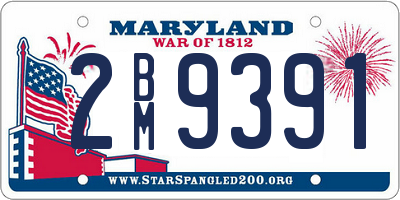 MD license plate 2BM9391
