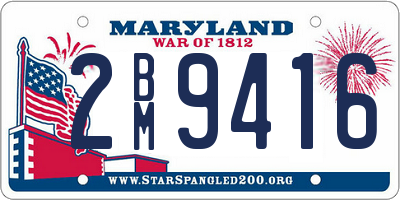 MD license plate 2BM9416