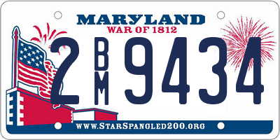 MD license plate 2BM9434