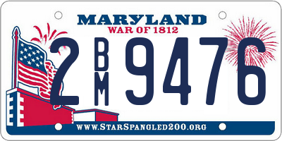 MD license plate 2BM9476