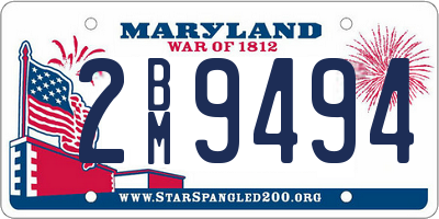 MD license plate 2BM9494