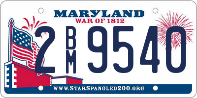 MD license plate 2BM9540