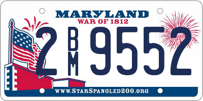 MD license plate 2BM9552