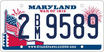 MD license plate 2BM9589