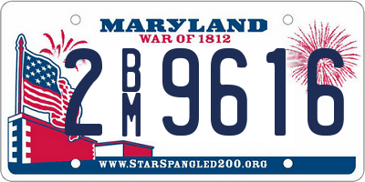 MD license plate 2BM9616