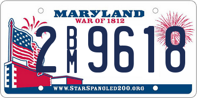MD license plate 2BM9618