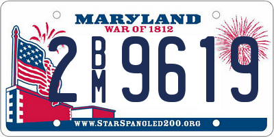 MD license plate 2BM9619