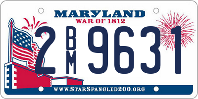 MD license plate 2BM9631