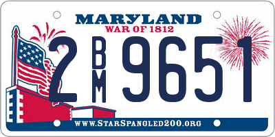 MD license plate 2BM9651