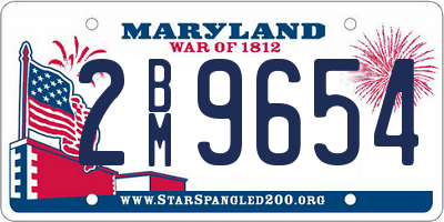 MD license plate 2BM9654