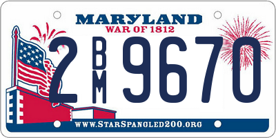 MD license plate 2BM9670