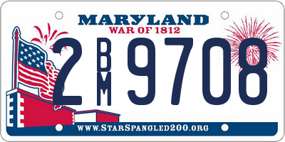 MD license plate 2BM9708