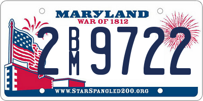 MD license plate 2BM9722