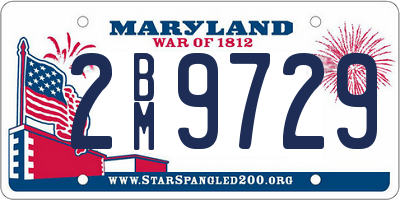 MD license plate 2BM9729