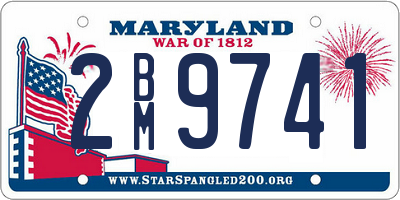 MD license plate 2BM9741
