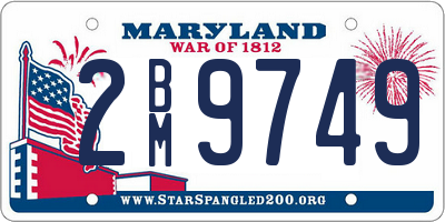 MD license plate 2BM9749