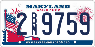 MD license plate 2BM9759