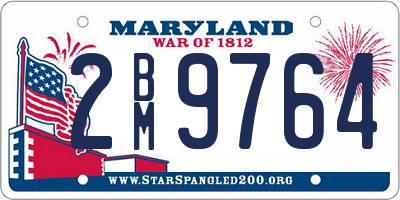 MD license plate 2BM9764