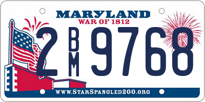 MD license plate 2BM9768